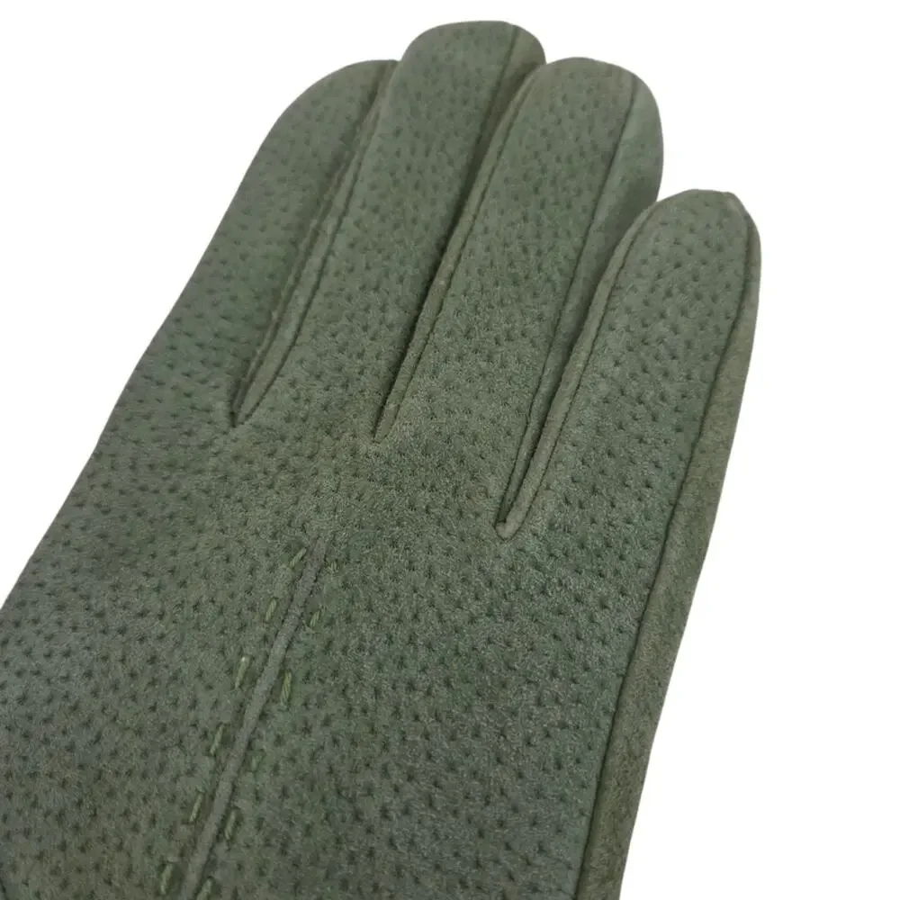 NWT Bijoux Terner | Suede Leather Green Womens Gloves Soft Lining